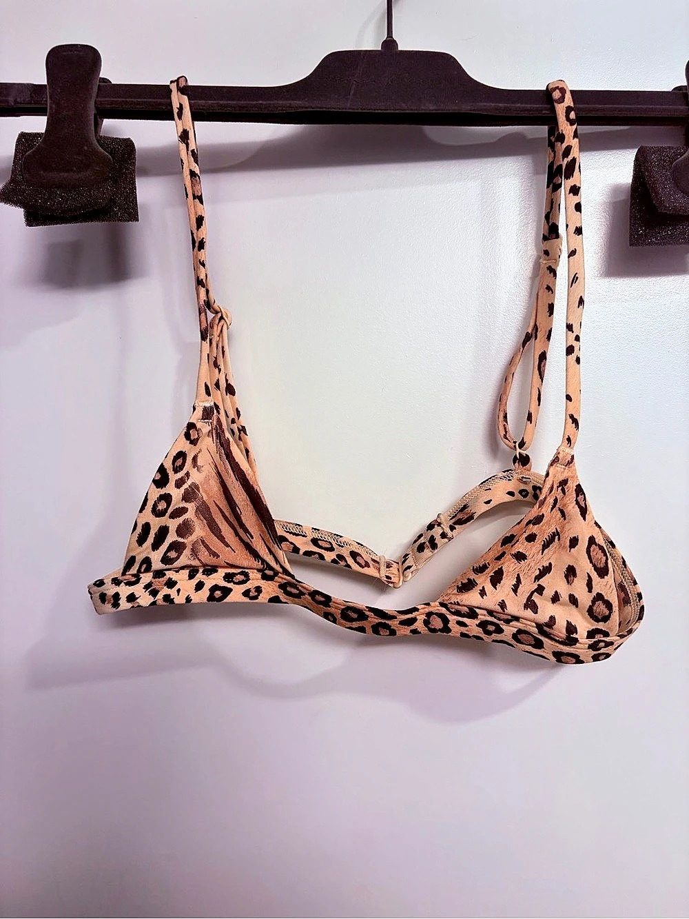 SKIMS Fits Everybody Triangle Bralette Leopard Print Bikini Top